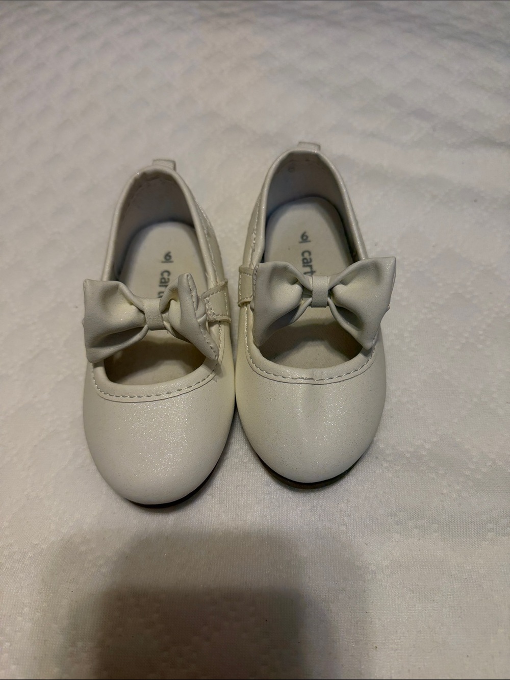 Carter's Cream Bow Mary Jane Slip-On Shoes